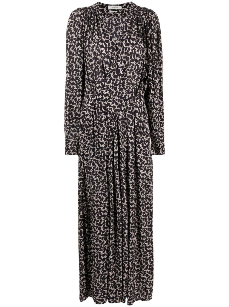 Black Aissa Printed Maxi Dress