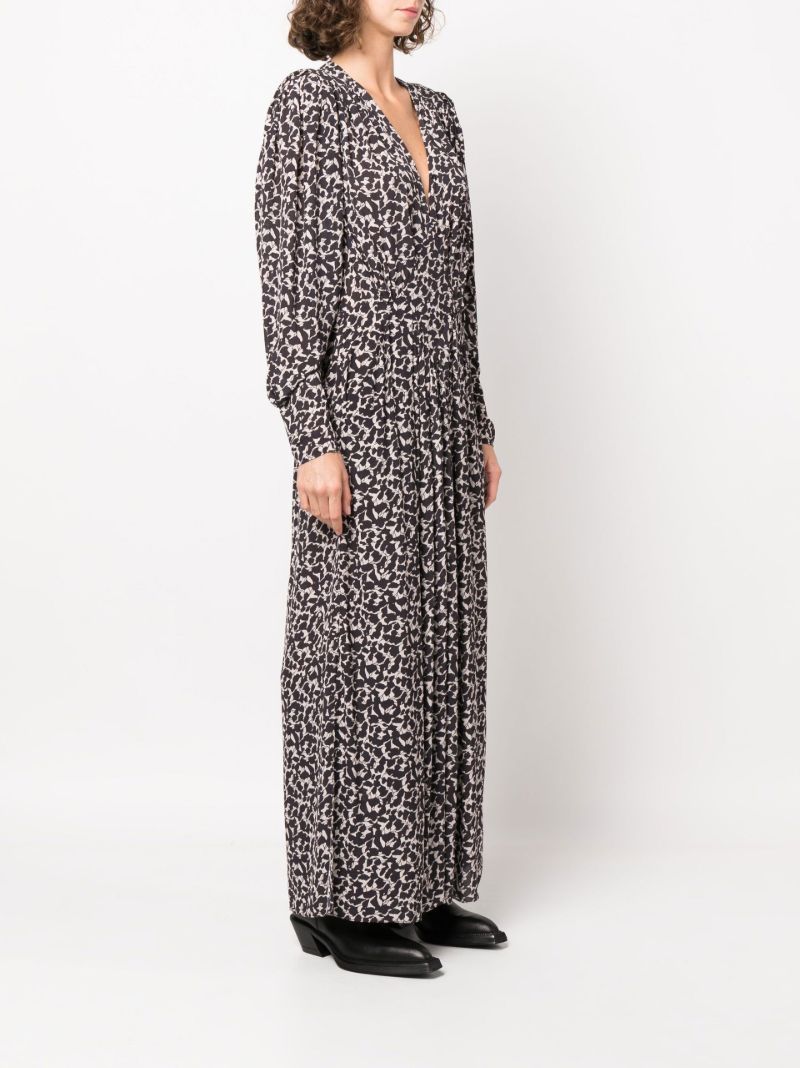Black Aissa Printed Maxi Dress