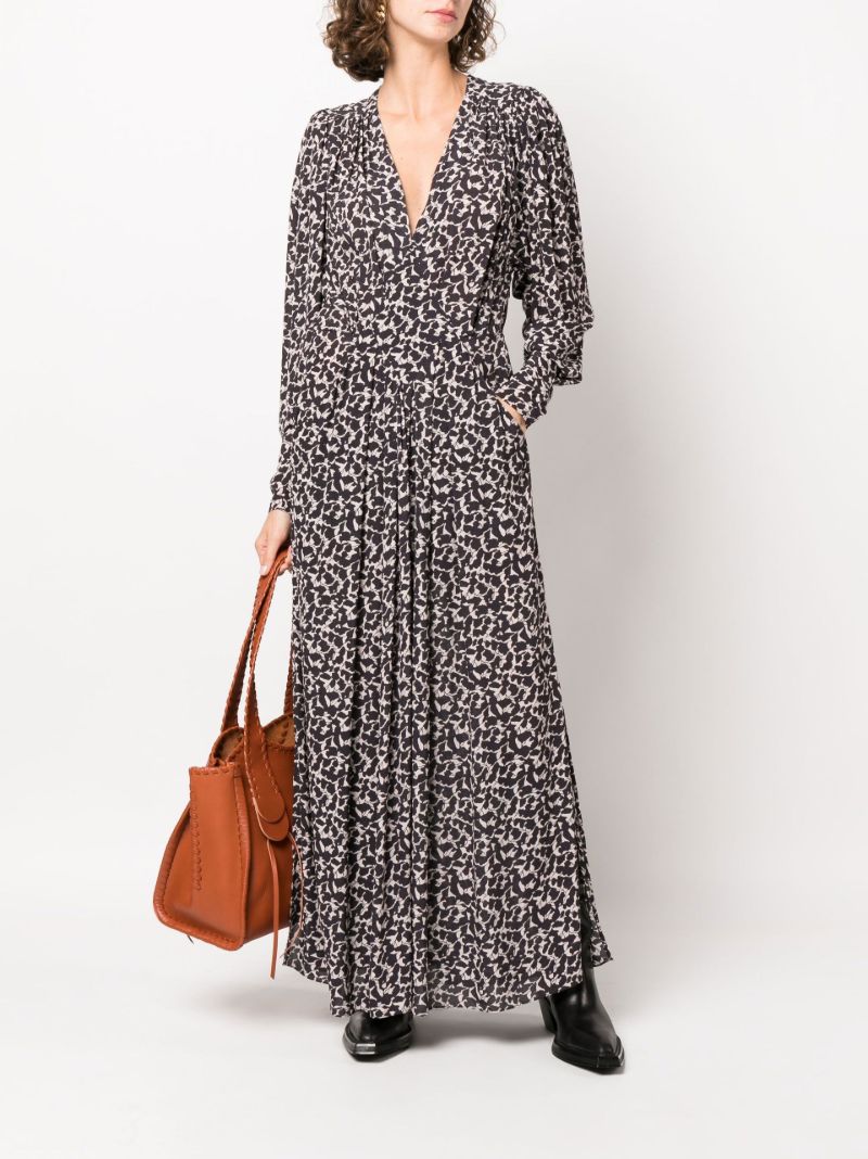Black Aissa Printed Maxi Dress