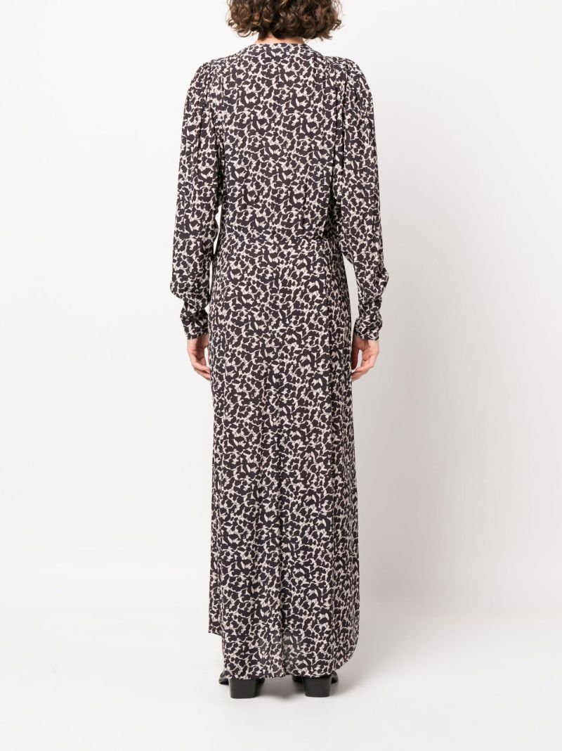 Black Aissa Printed Maxi Dress