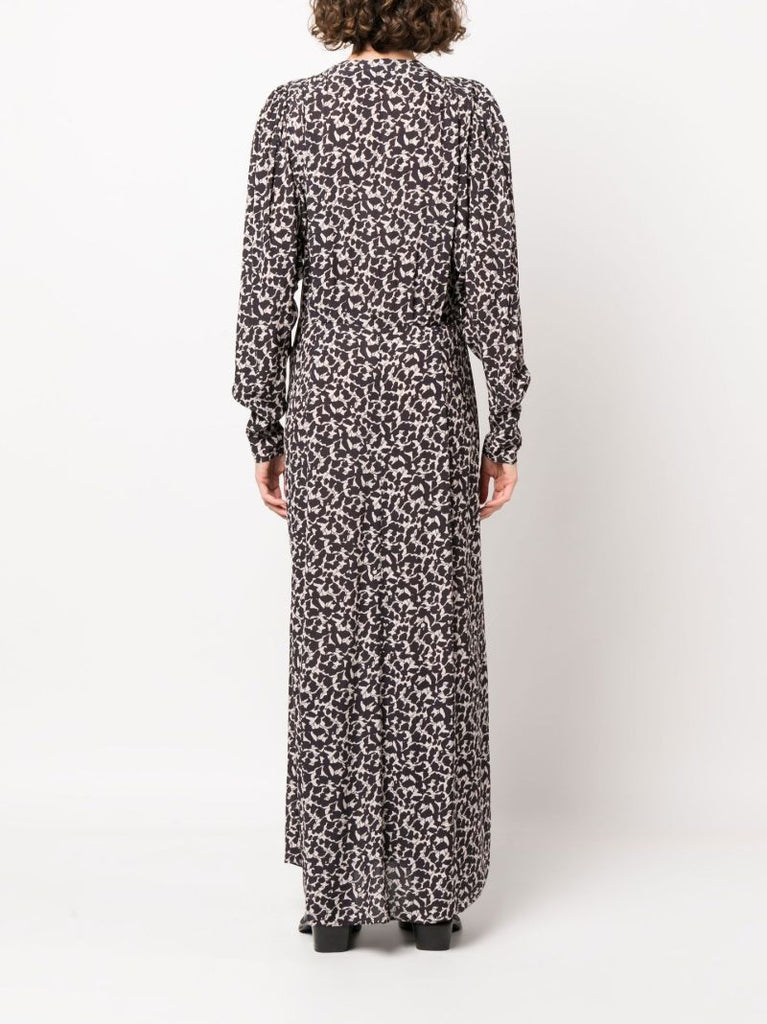 Black Aissa Printed Maxi Dress
