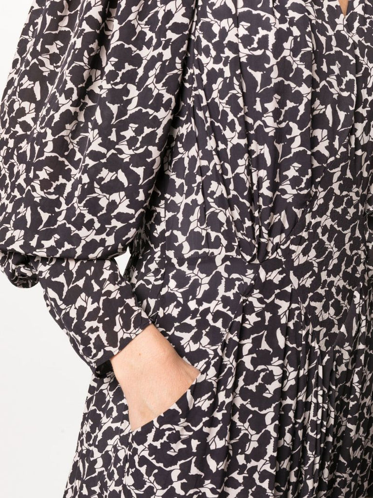 Black Aissa Printed Maxi Dress