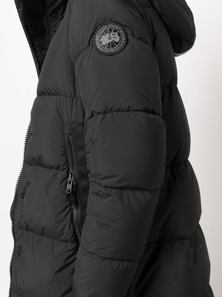 Black Byward Puffer Parka Coat