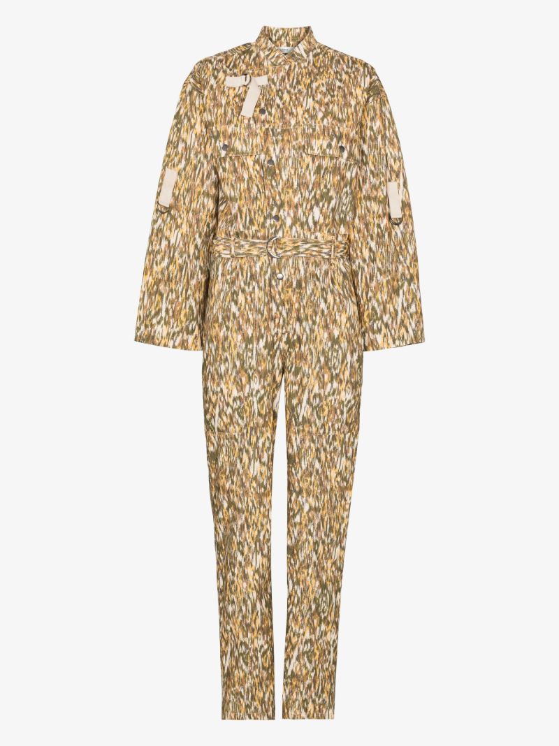 Green Kendra Abstract Print Cotton Jumpsuit