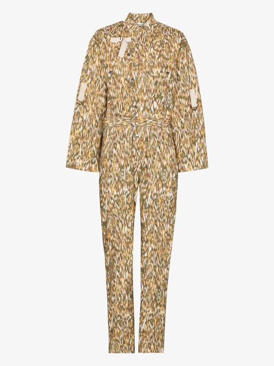 Green Kendra Abstract Print Cotton Jumpsuit