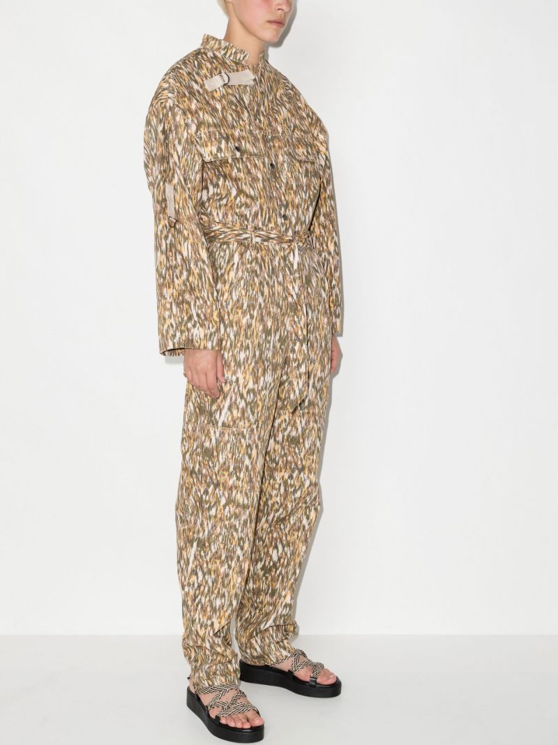 Green Kendra Abstract Print Cotton Jumpsuit