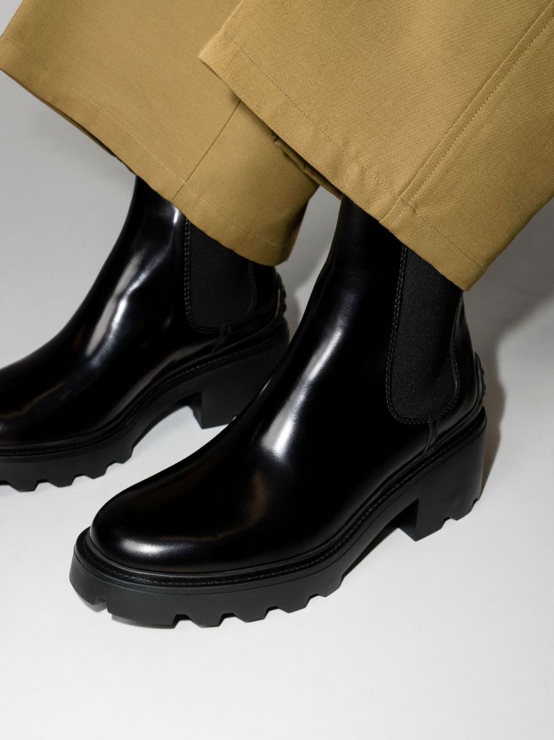 Black Caro Lug Sole 60 Leather Chelsea Boots