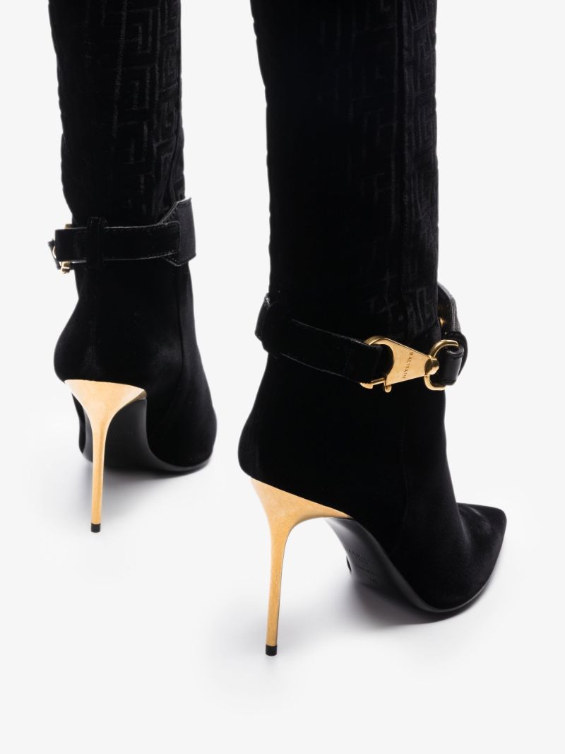 Black 95 Monogram Knee-high Suede Boots