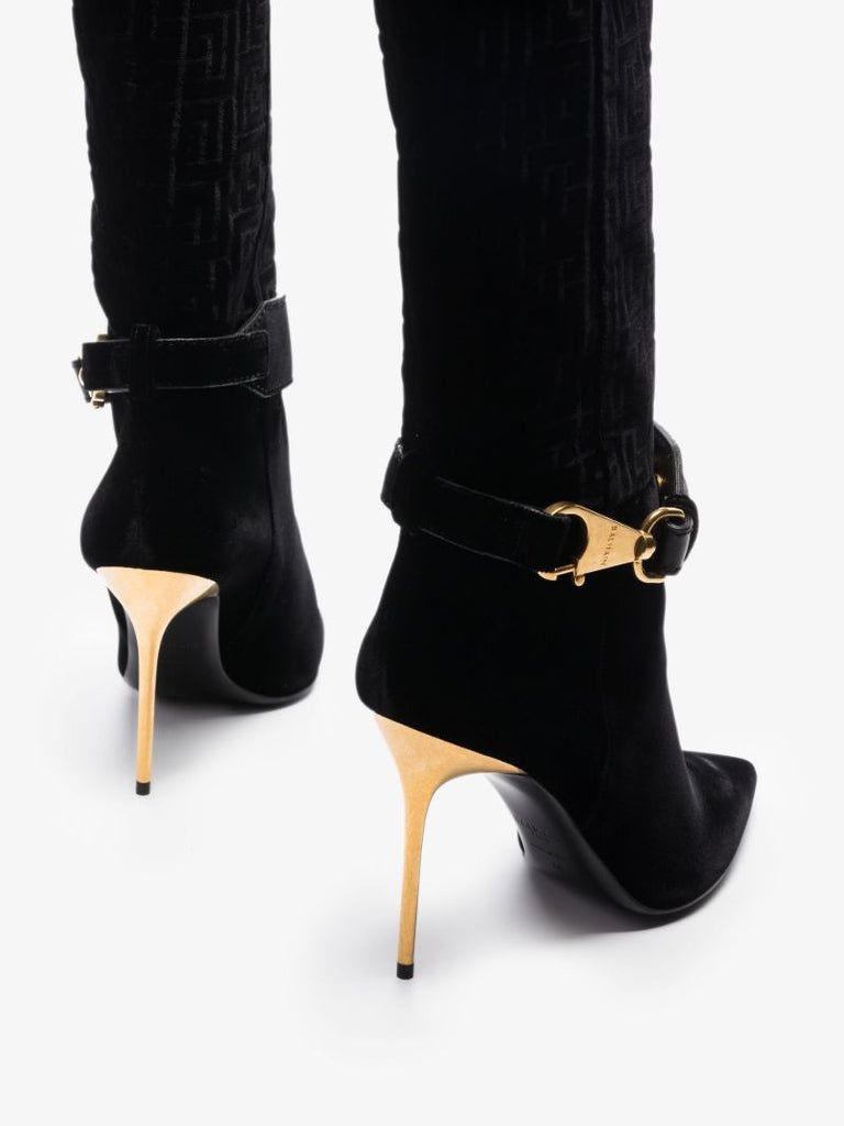 Black 95 Monogram Knee-high Suede Boots