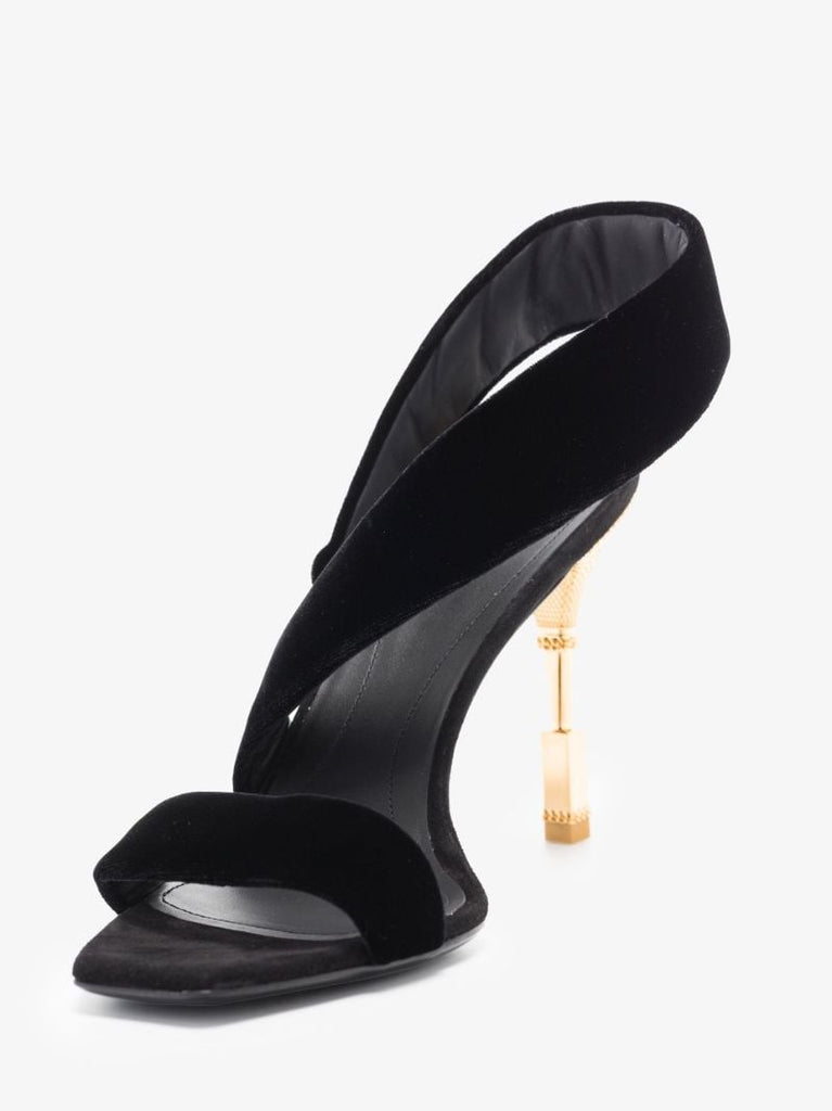 Black Moneta 95 Velvet Sandals
