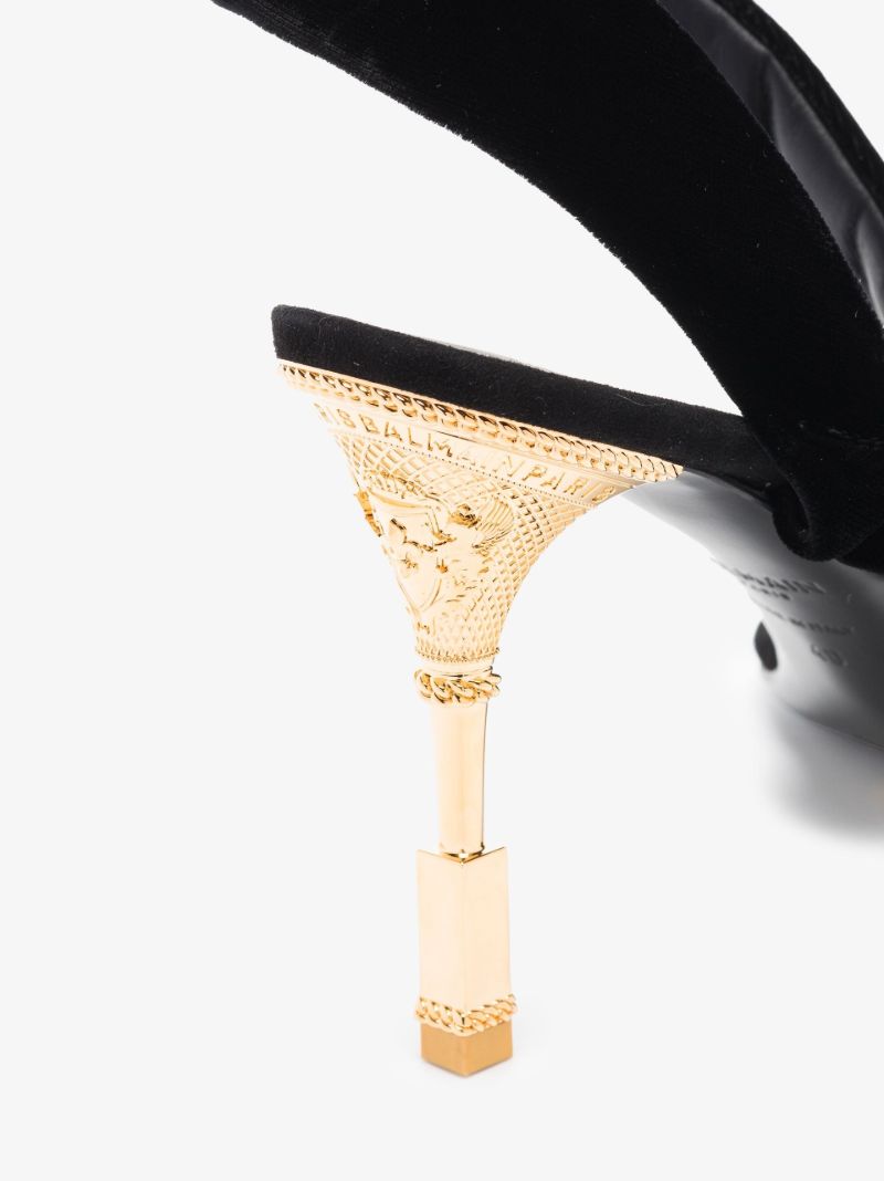 Black Moneta 95 Velvet Sandals