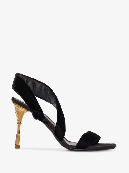 Black Moneta 95 Velvet Sandals