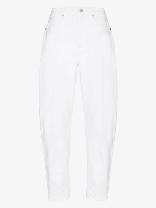 White Hudson Straight-leg Cotton Denim Jeans