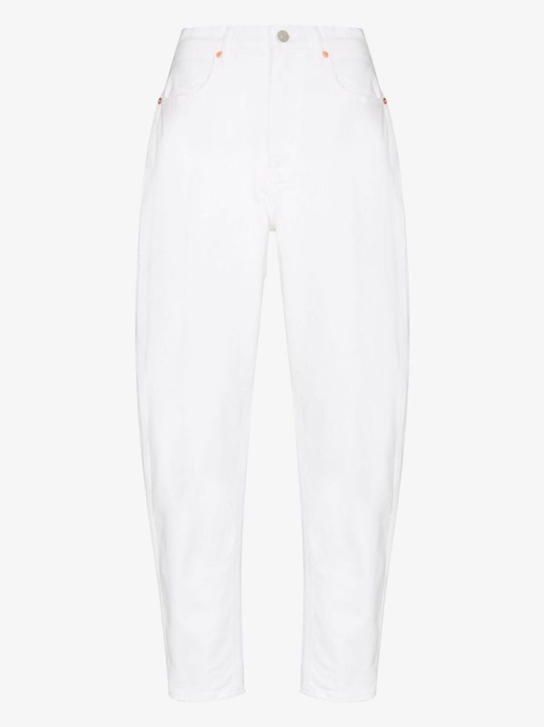 White Hudson Straight-leg Cotton Denim Jeans