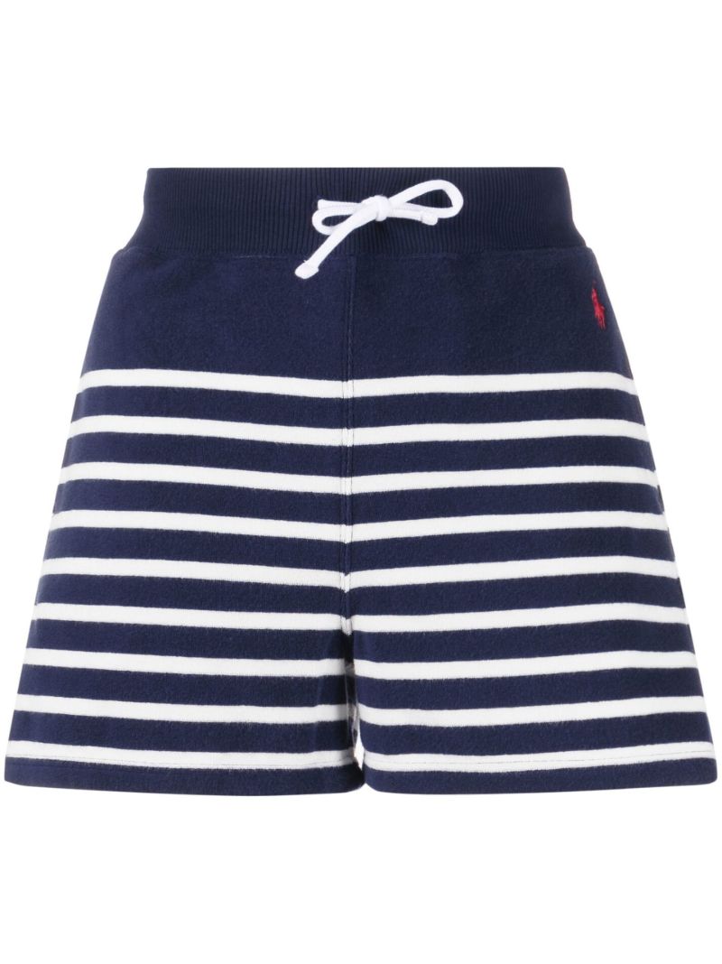 Blue Striped Terry Shorts