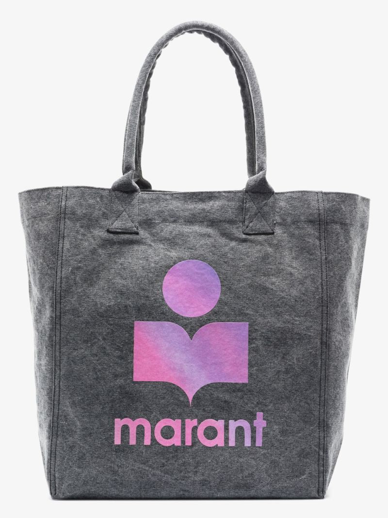 Grey Yenky Logo Print Cotton Tote Bag