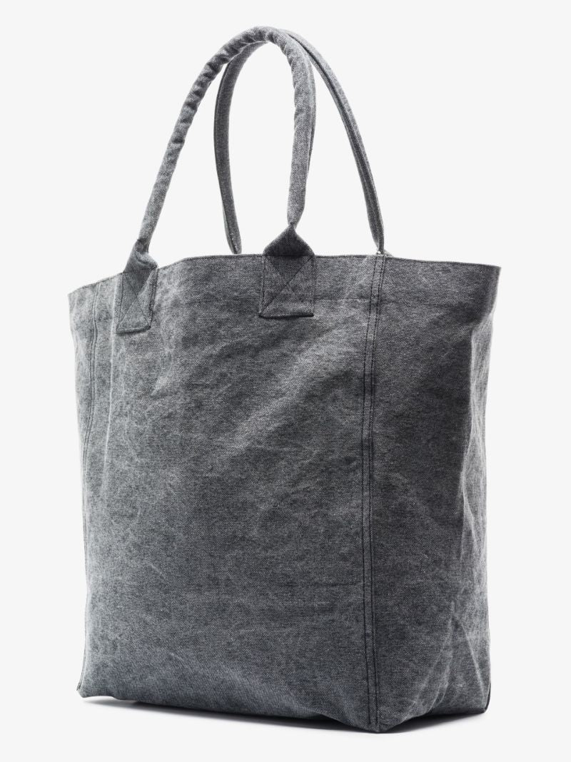 Grey Yenky Logo Print Cotton Tote Bag