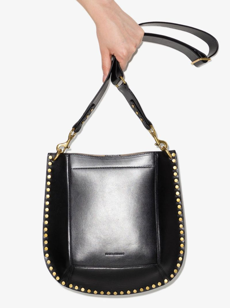 Black Oskan Studded Leather Cross Body Bag