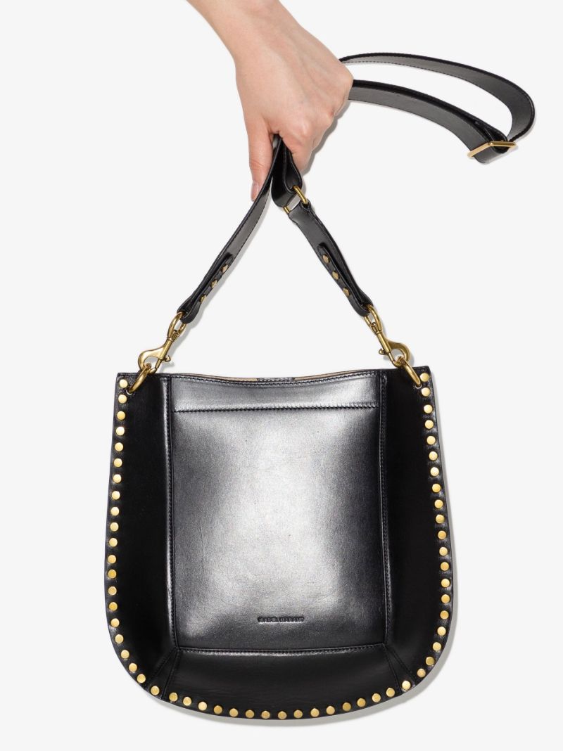 Black Oskan Studded Leather Cross Body Bag