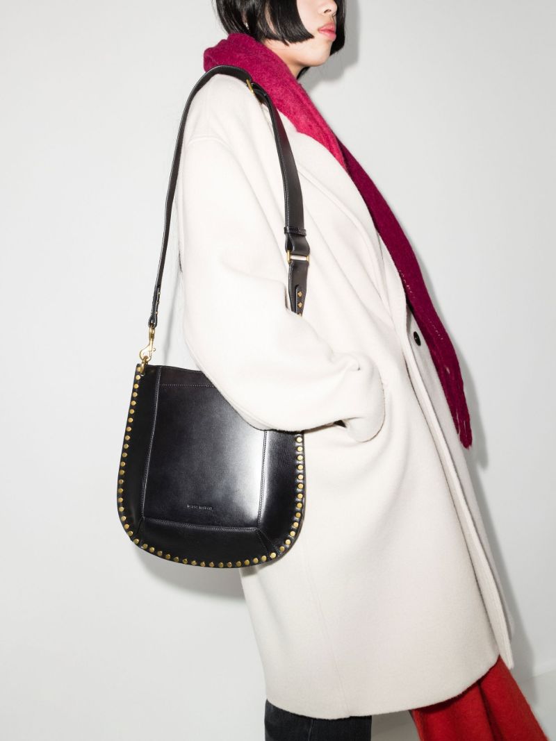 Black Oskan Studded Leather Cross Body Bag