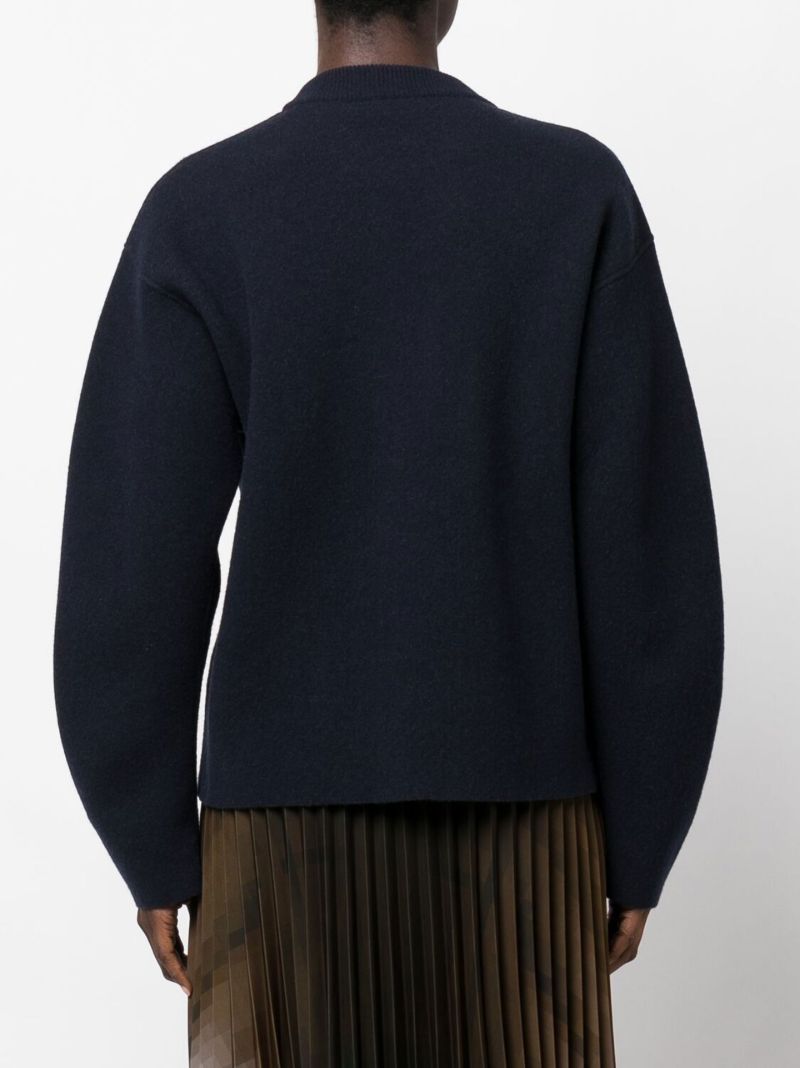 Blue Reversible Crew Neck Sweater