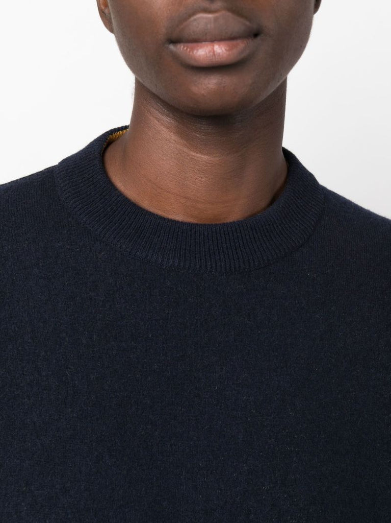 Blue Reversible Crew Neck Sweater