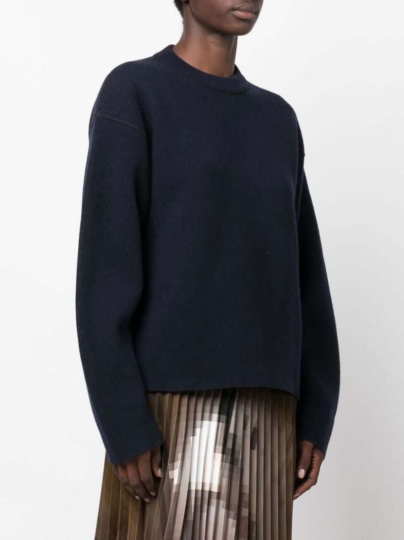 Blue Reversible Crew Neck Sweater
