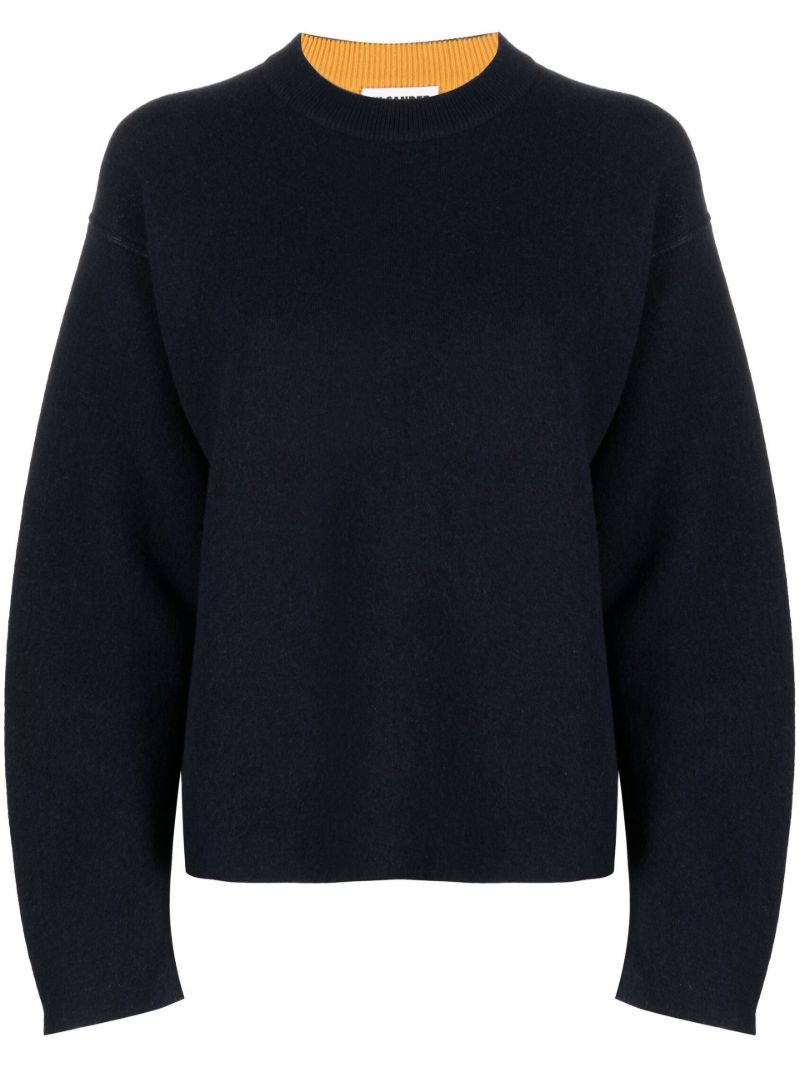 Blue Reversible Crew Neck Sweater