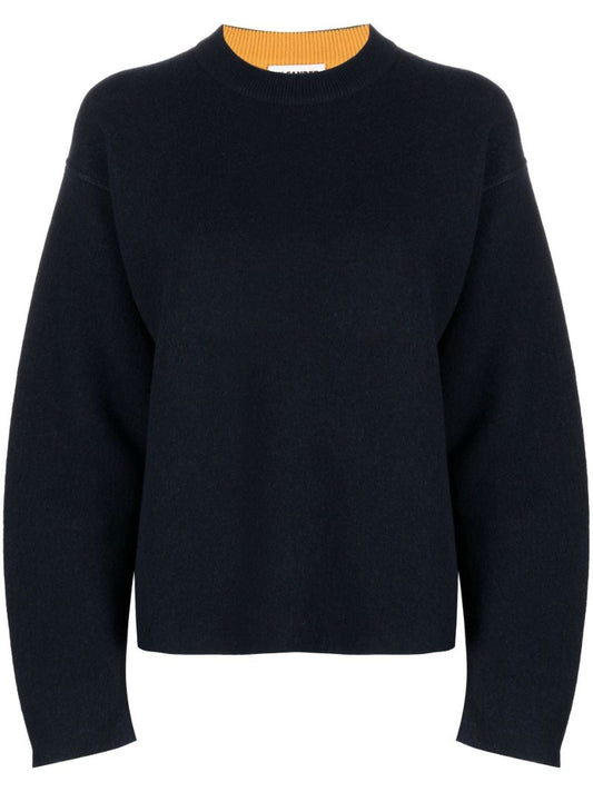 Blue Reversible Crew Neck Sweater