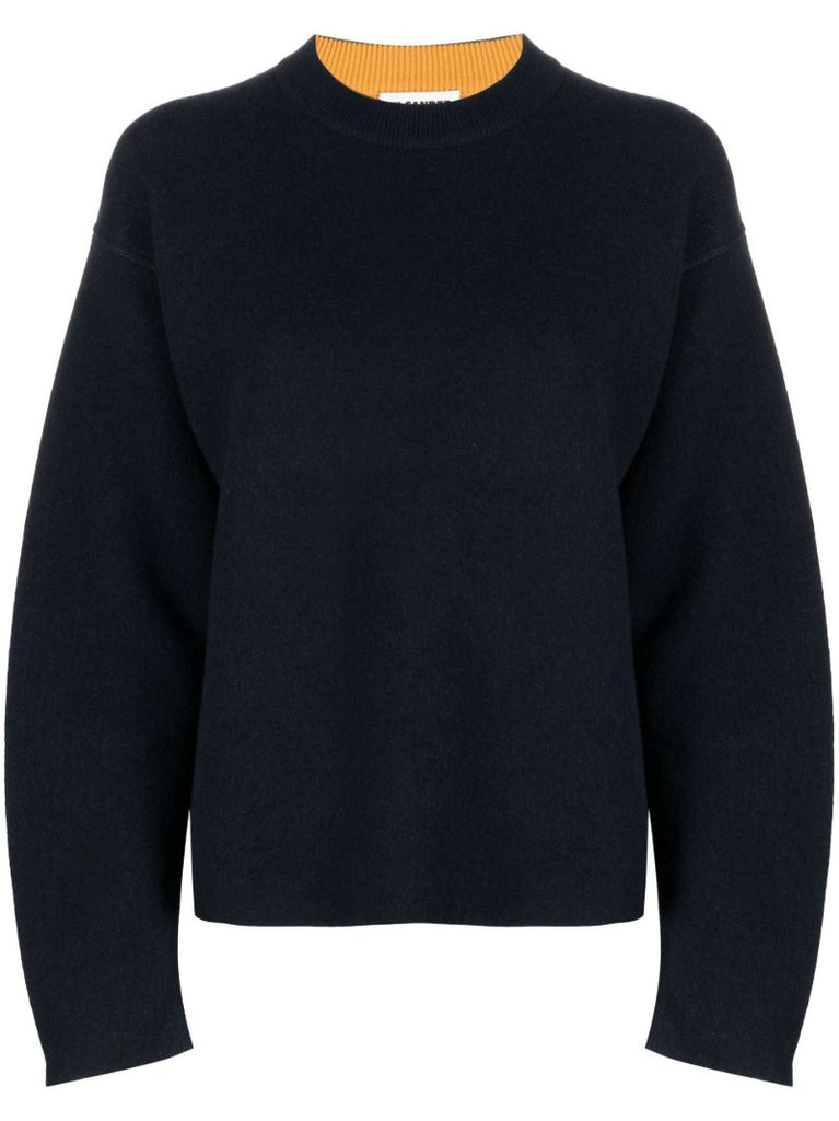 Blue Reversible Crew Neck Sweater