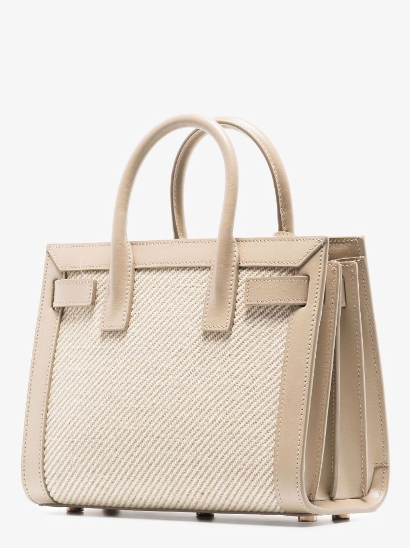 Neutral Sac De Jour Raffia Tote Bag