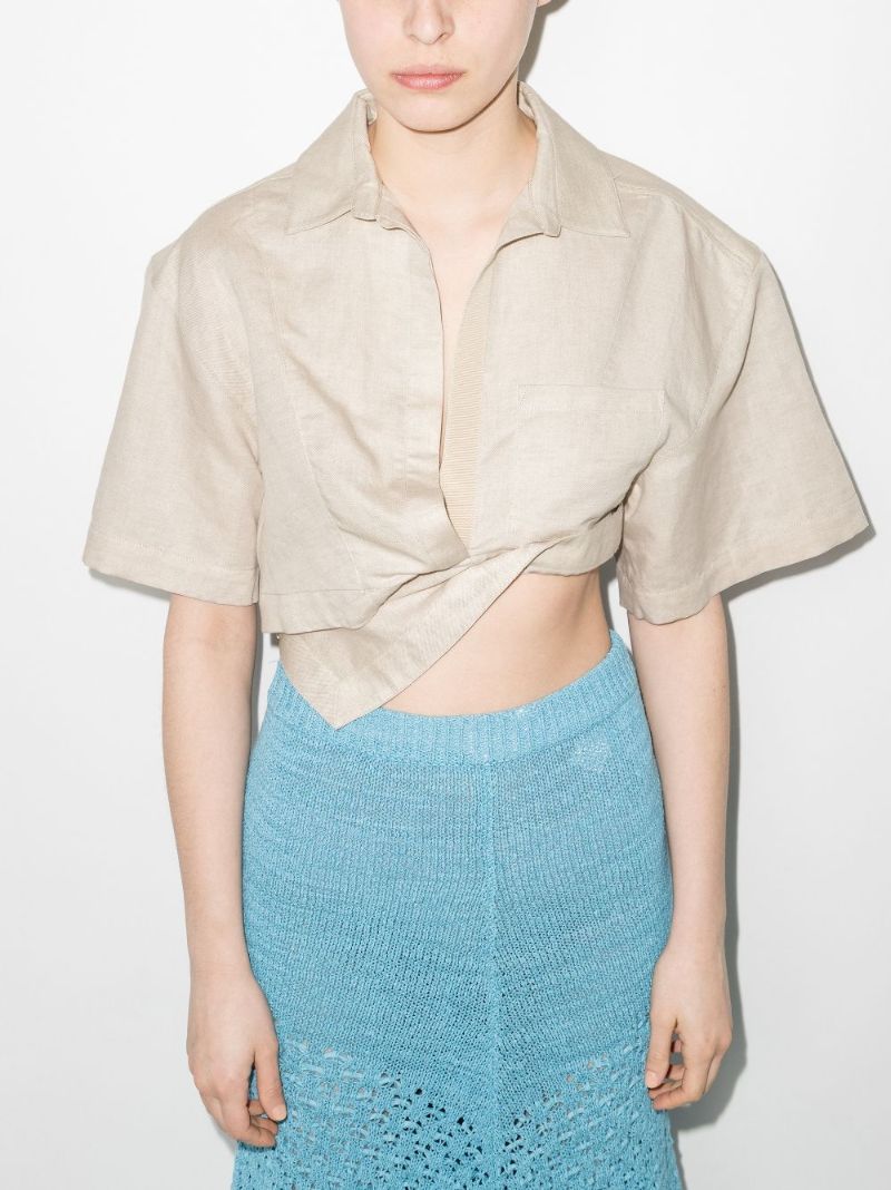 Neutral La Chemise Capri Cropped Shirt