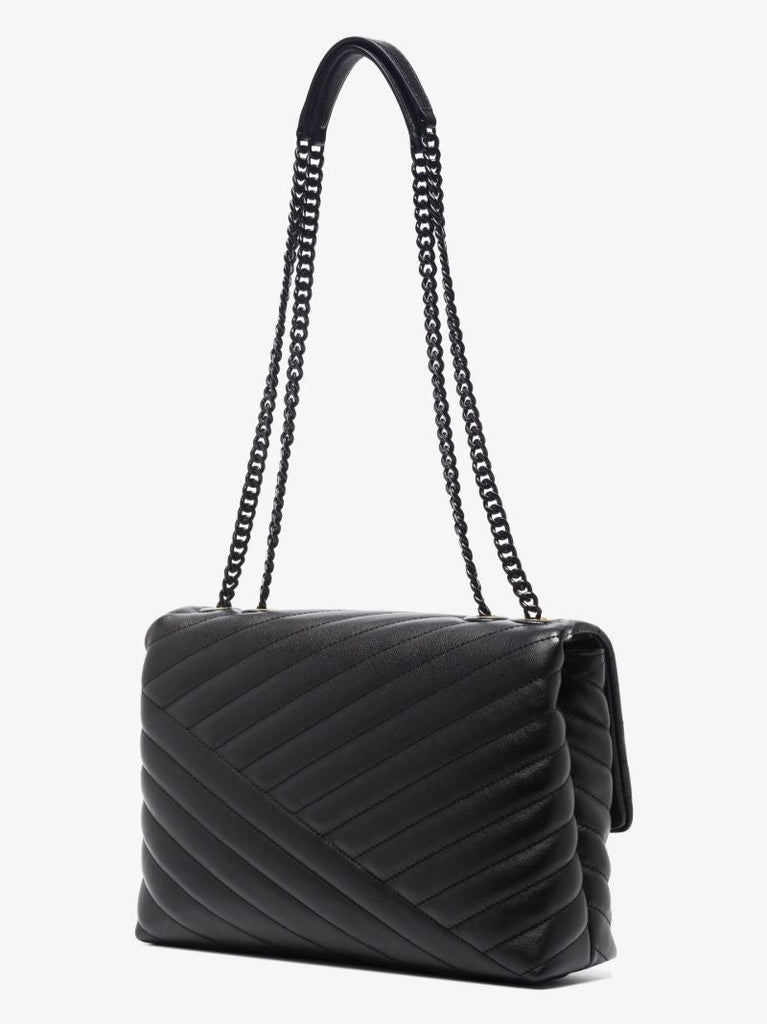 Black Kira Leather Shoulder Bag