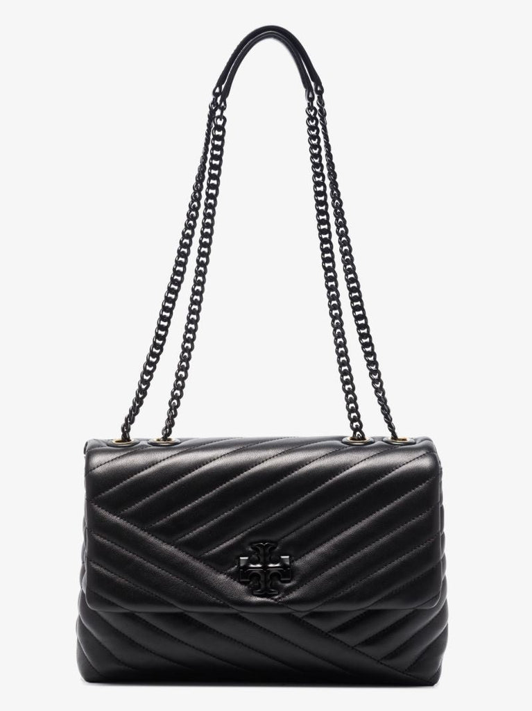 Black Kira Leather Shoulder Bag