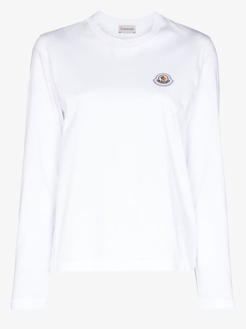 Logo Patch Long Sleeve Cotton Top