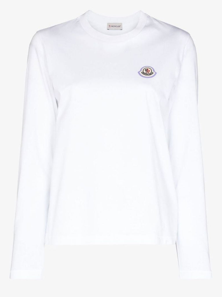 Logo Patch Long Sleeve Cotton Top