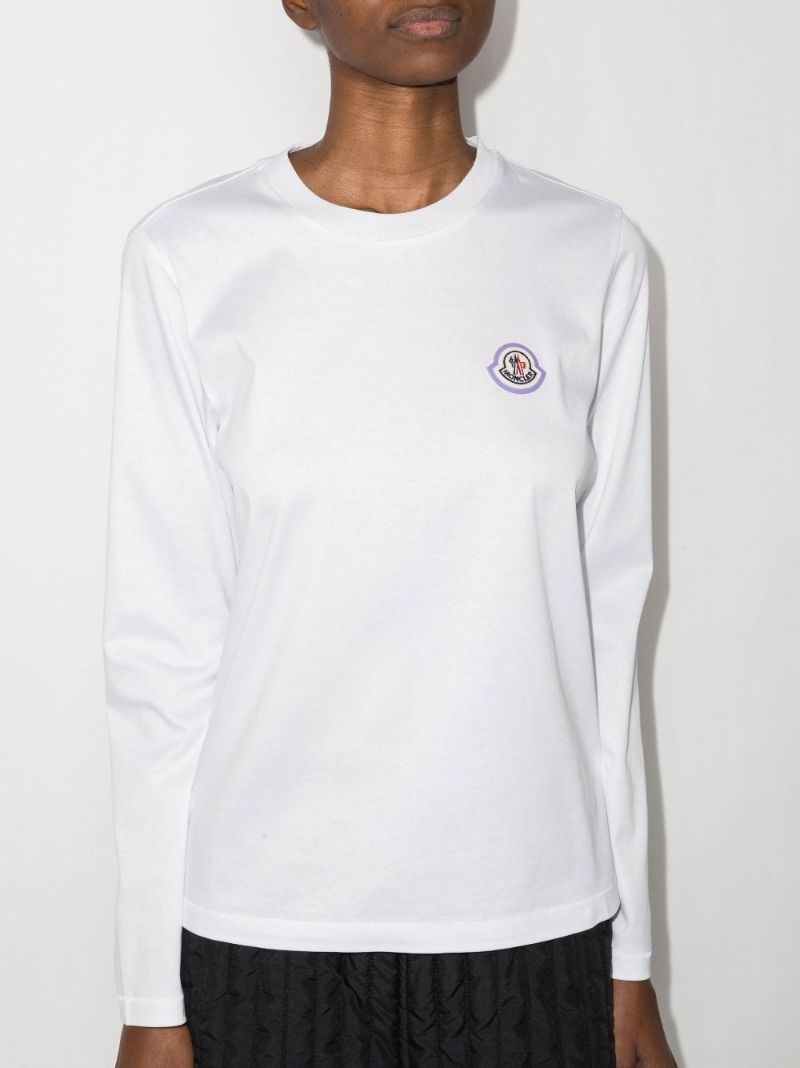 Logo Patch Long Sleeve Cotton Top