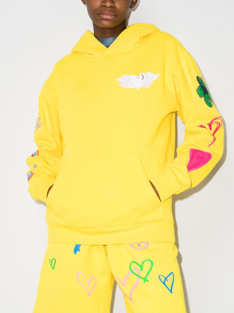 Love You Print Cotton Hoodie