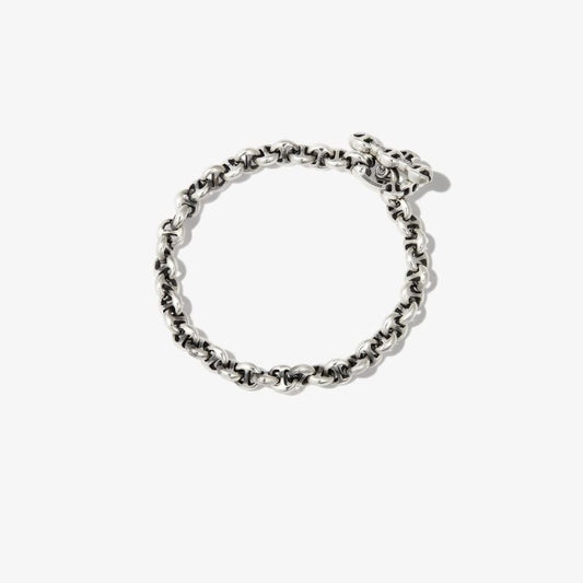 18k White Gold Open-link Diamond Chain Bracelet