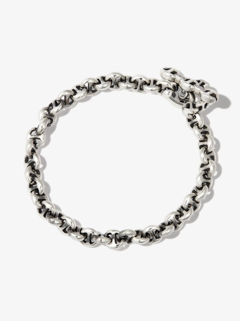 18k White Gold Open-link Diamond Chain Bracelet