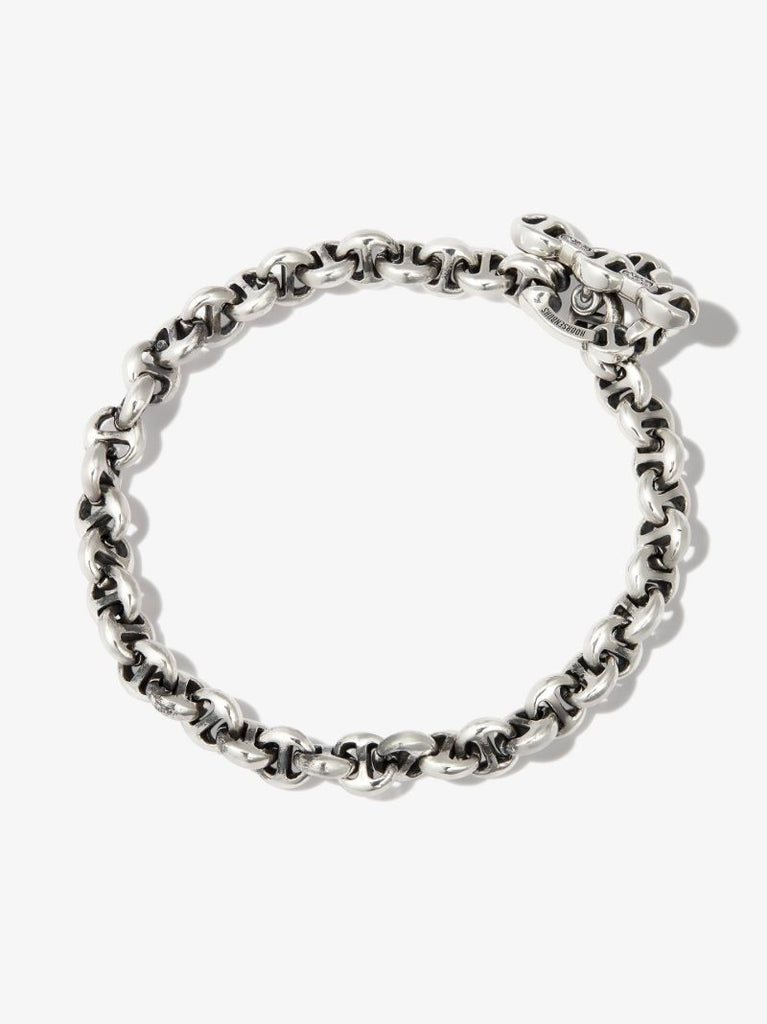 18k White Gold Open-link Diamond Chain Bracelet