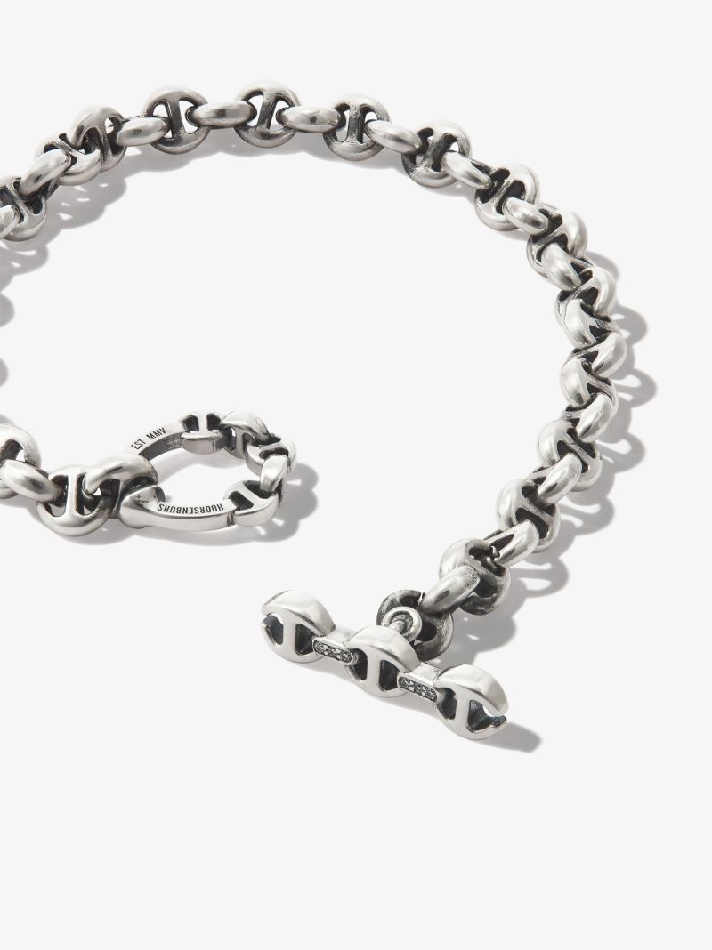18k White Gold Open-link Diamond Chain Bracelet