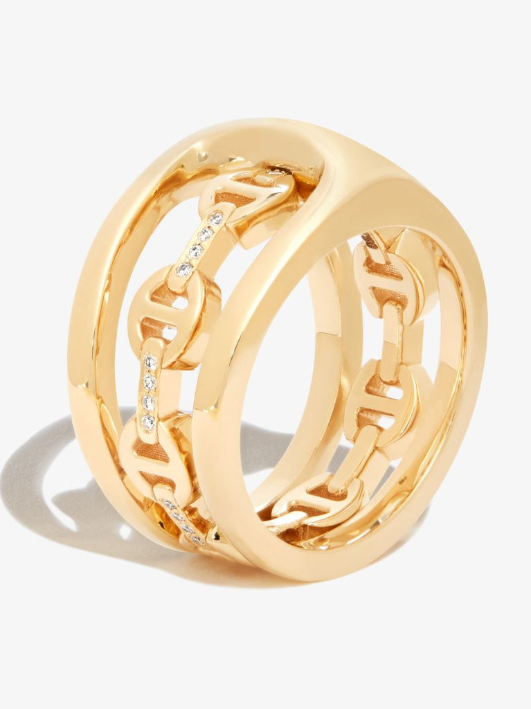 18k Yellow Gold Phantom Clique Diamond Ring