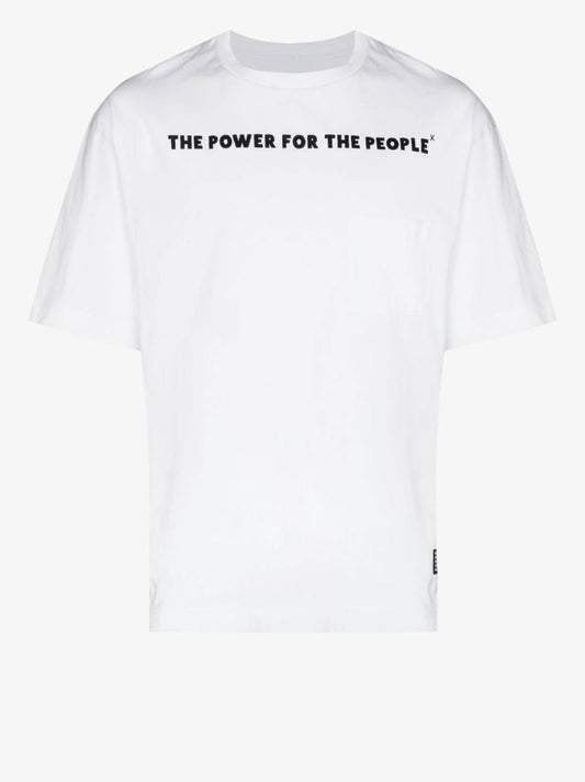 White Percy Chest Logo Cotton T-shirt