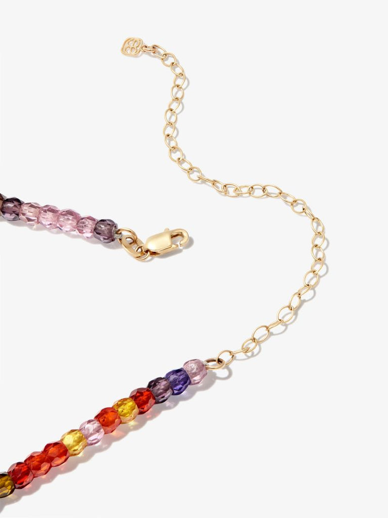 14k Yellow Gold Tiny Evil Eye Diamond Choker Necklace
