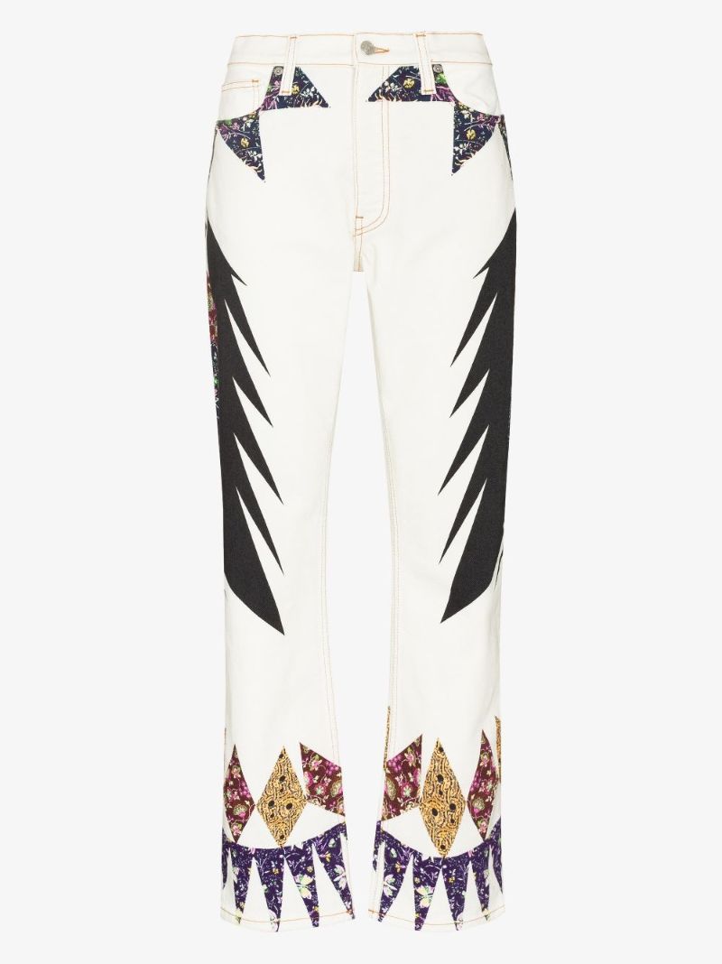Printed Straight Leg Jeans