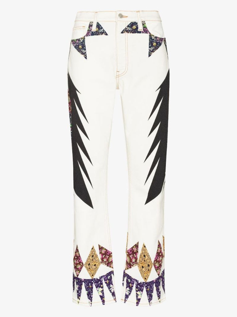 Printed Straight Leg Jeans