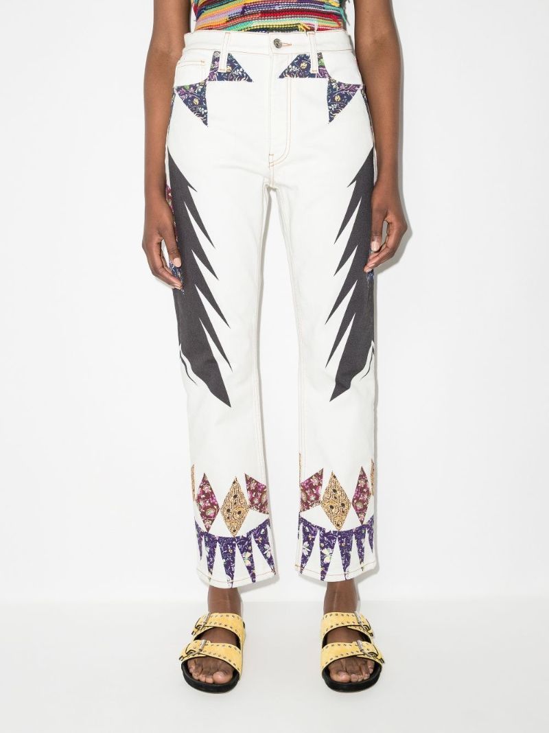Printed Straight Leg Jeans