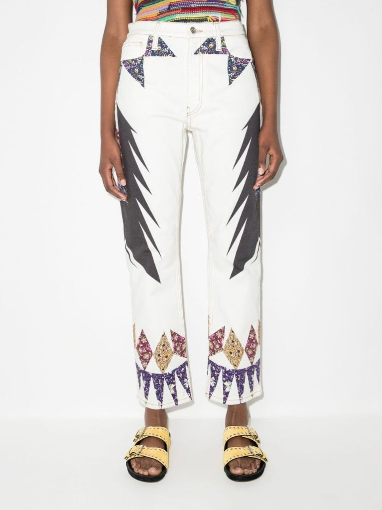 Printed Straight Leg Jeans