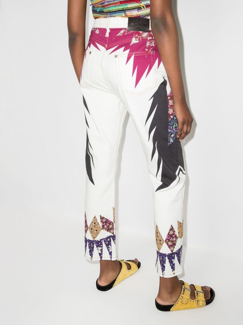 Printed Straight Leg Jeans